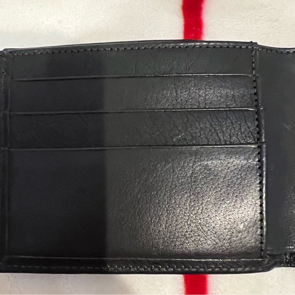 Coach Compact Credit Card Wallet 4685 Bifold Black Leather Calfskin - Picture 4 of 9